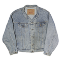 LEVI'S Mens Blue Denim Jacket XL Cotton Classic Button Closure Casual