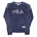 FILA Womens Blue Crew Neck XS Branded Velour Sweatshirt