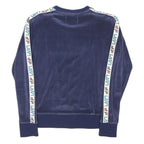 FILA Womens Blue Crew Neck XS Branded Velour Sweatshirt