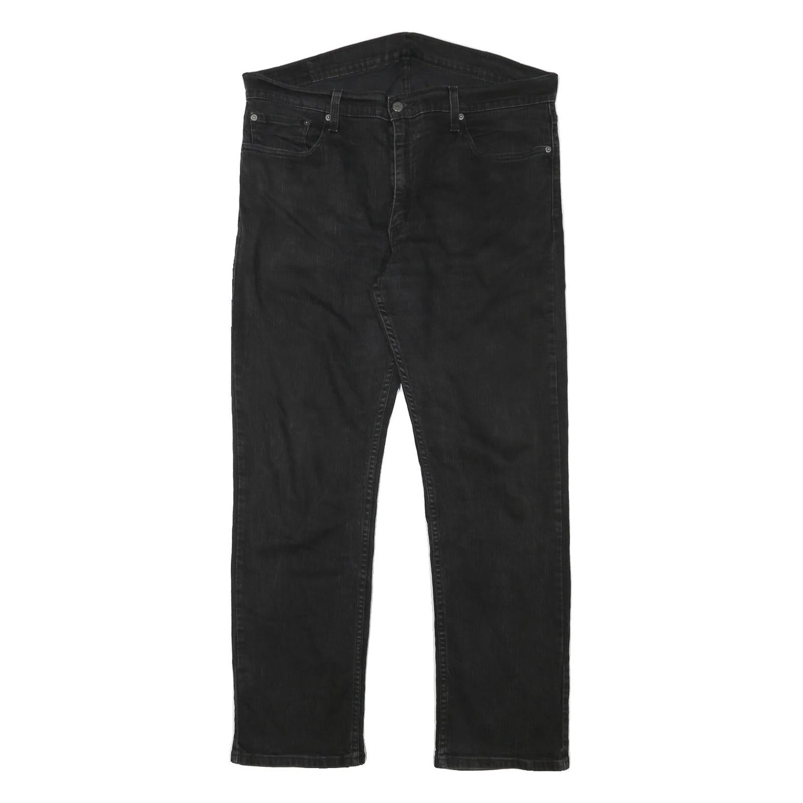 LEVI'S Mens Black Regular Straight Denim Dark W38 L30 Zip Cotton Blend Jeans