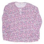 Womens Printed Blouse Pink Long Sleeve Floral L