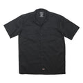 DICKIES Mens Black Work Shirt M Polyester Blend Short Sleeve Button
