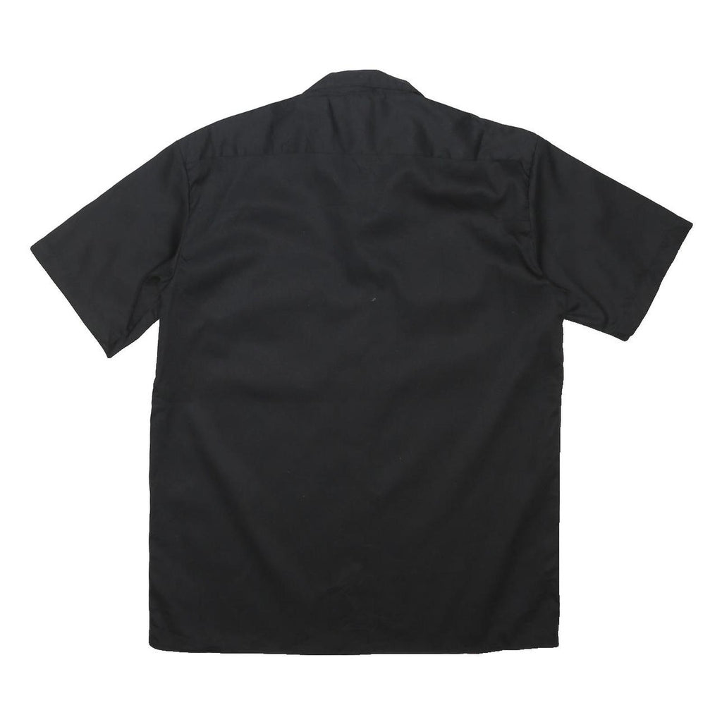 DICKIES Mens Black Work Shirt M Polyester Blend Short Sleeve Button