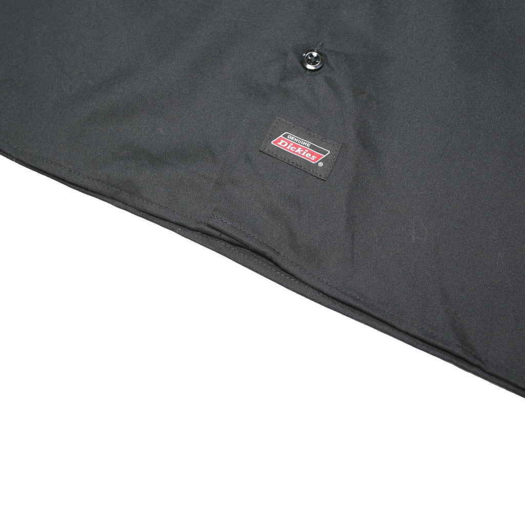 DICKIES Mens Black Work Shirt M Polyester Blend Short Sleeve Button