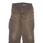 CARHARTT Mens Cotton Blend Brown Relaxed Cargo Trousers W31 L29 Workwear