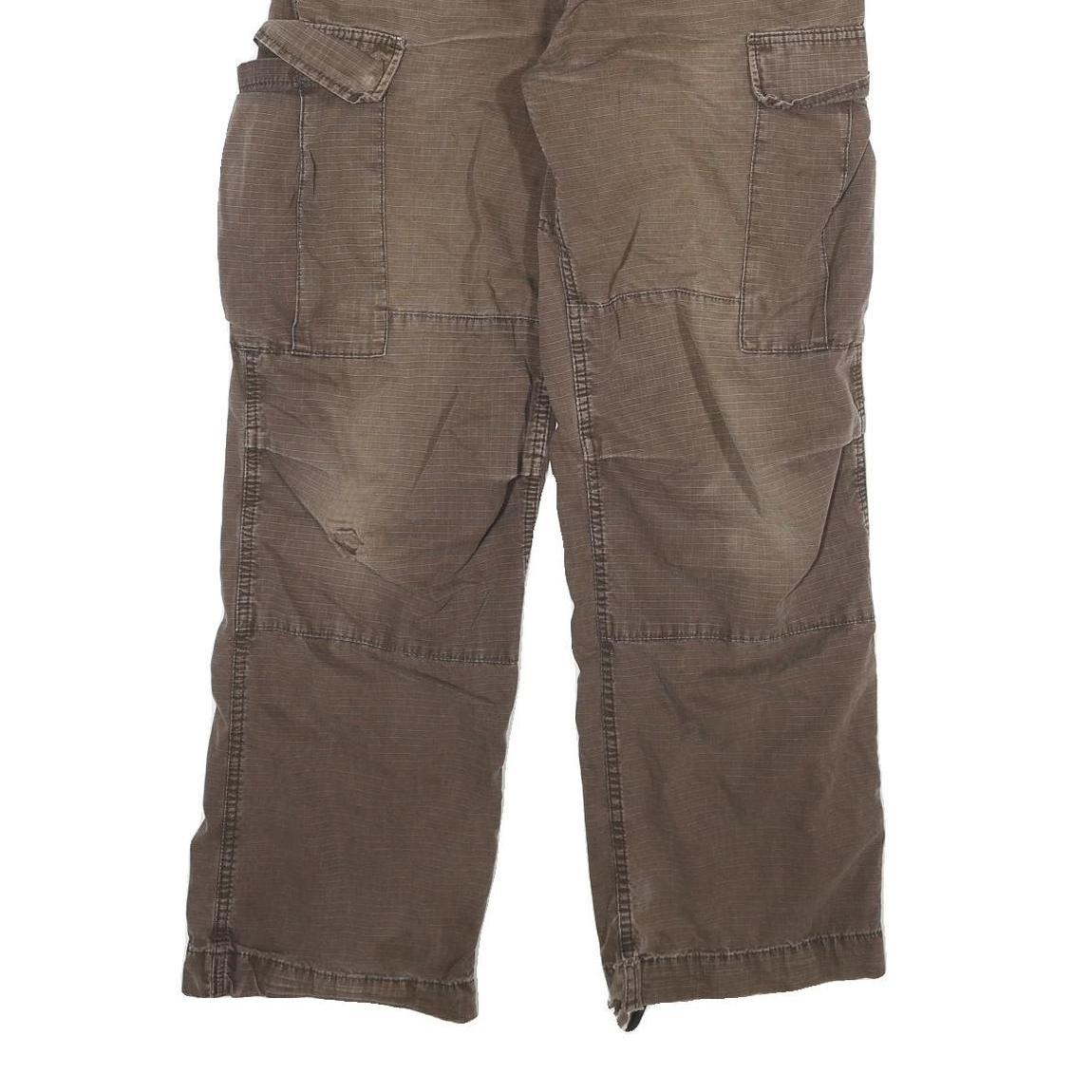 CARHARTT Mens Cotton Blend Brown Relaxed Cargo Trousers W31 L29 Workwear