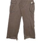 CARHARTT Mens Cotton Blend Brown Relaxed Cargo Trousers W31 L29 Workwear
