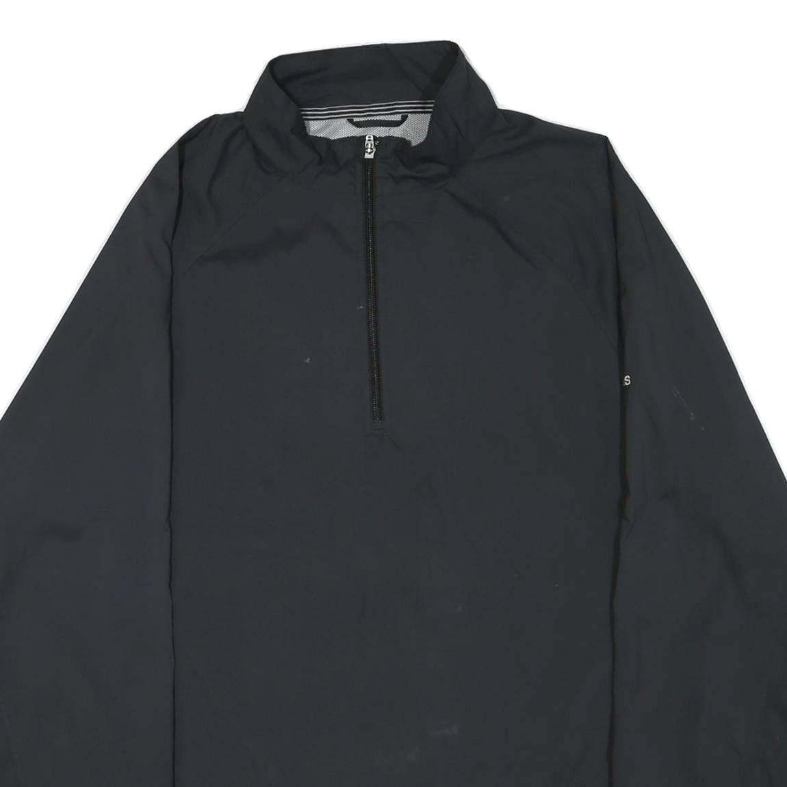 ADIDAS Mens Black Outdoor Jacket XL Polyester Blend Woven Plain Zip Stand-Up