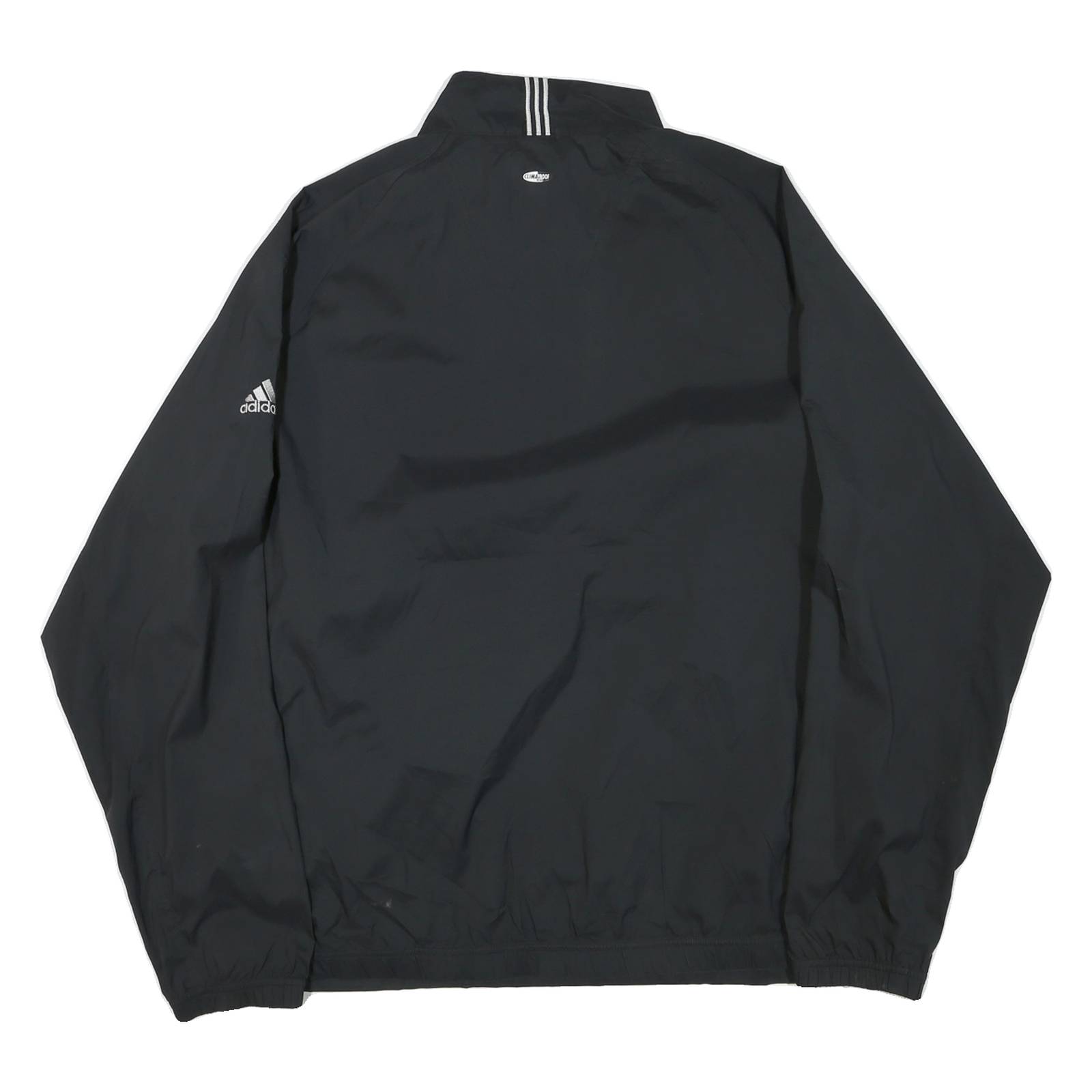 ADIDAS Mens Black Outdoor Jacket XL Polyester Blend Woven Plain Zip Stand-Up