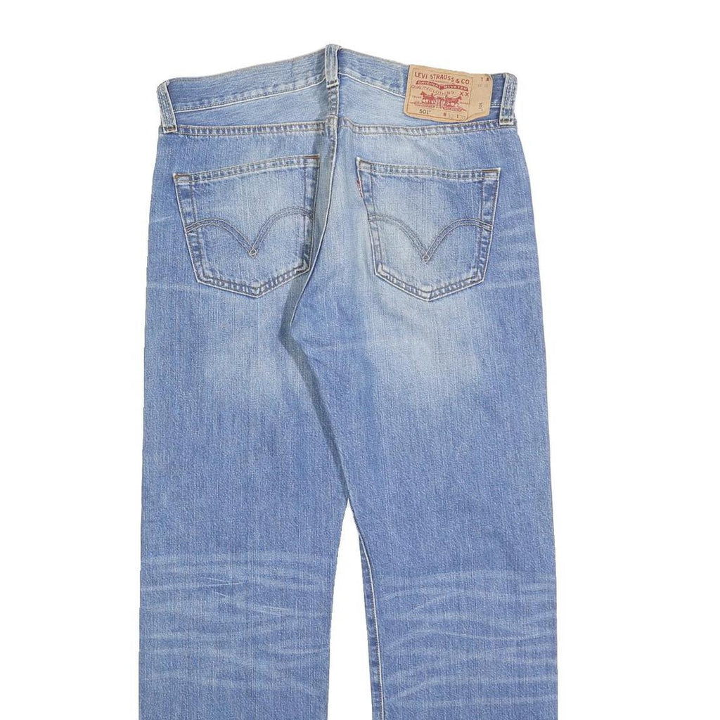 LEVI'S 501 Mens Jeans Blue Regular Straight Denim Light W32 L30 Classic Button