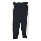 PUMA Womens Joggers Black & White Regular Slim UK 14 W34 L27 Cotton Blend