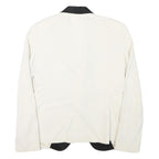 ZARA Womens White & Black Contrast Blazer Jacket M Polyester Blend Button