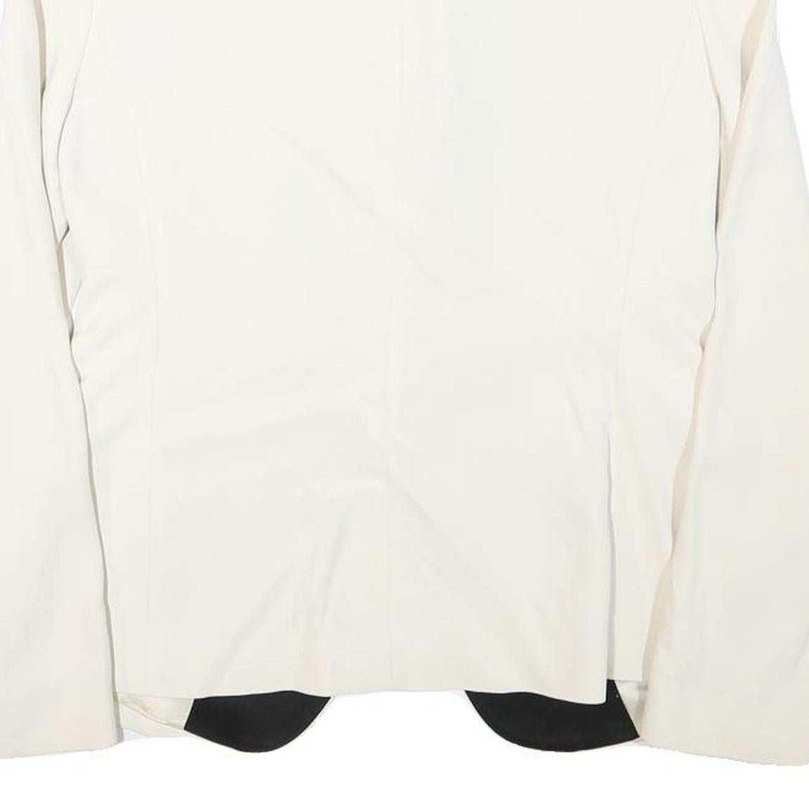 ZARA Womens White & Black Contrast Blazer Jacket M Polyester Blend Button