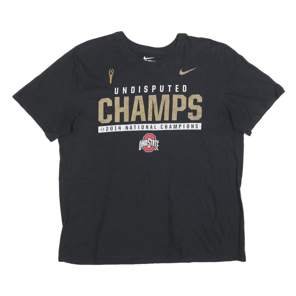 NIKE Mens Black Ohio State Undisputed Champs Graphic T-Shirt XL Crew Neck Short