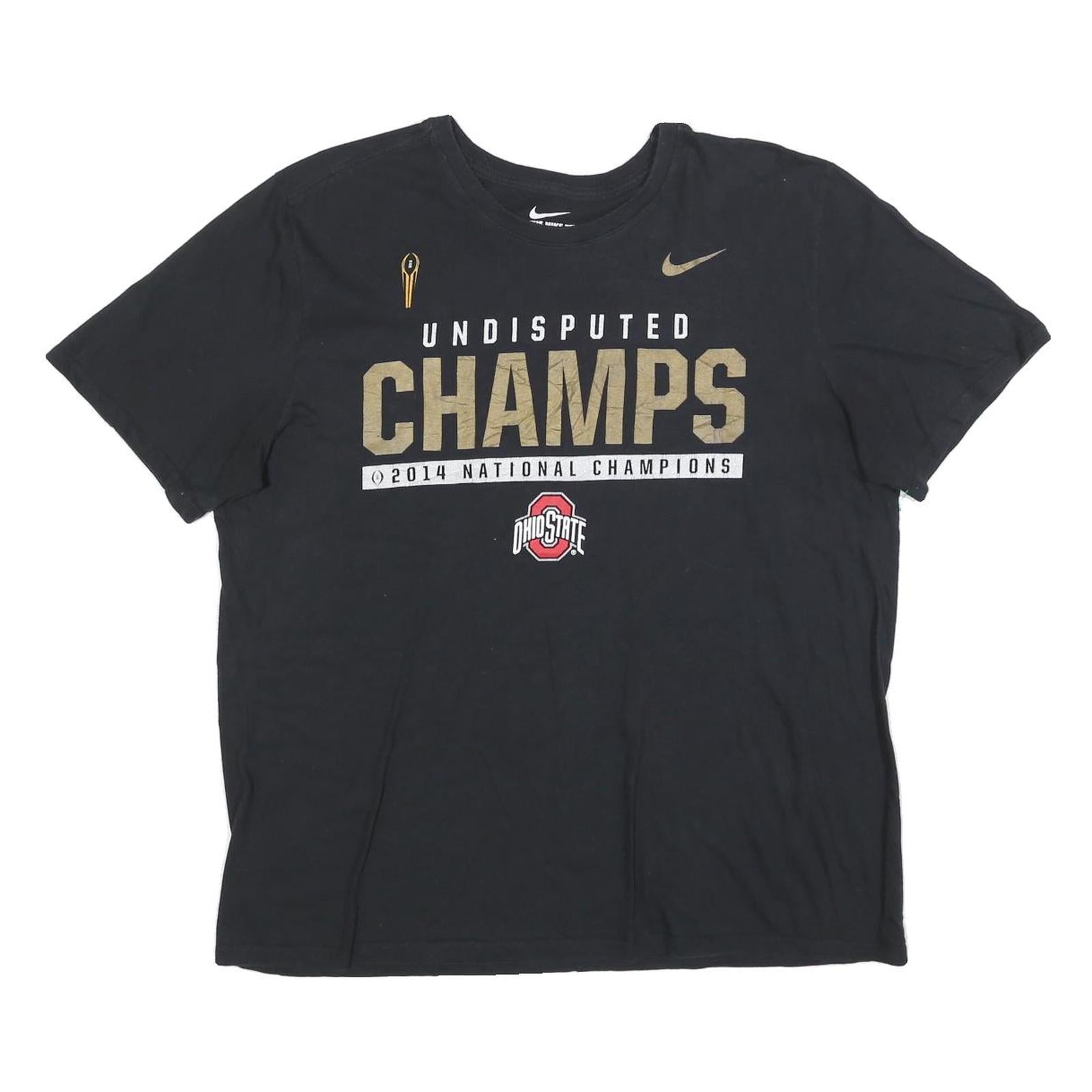 NIKE Mens Black Ohio State Undisputed Champs Graphic T-Shirt XL Crew Neck Short