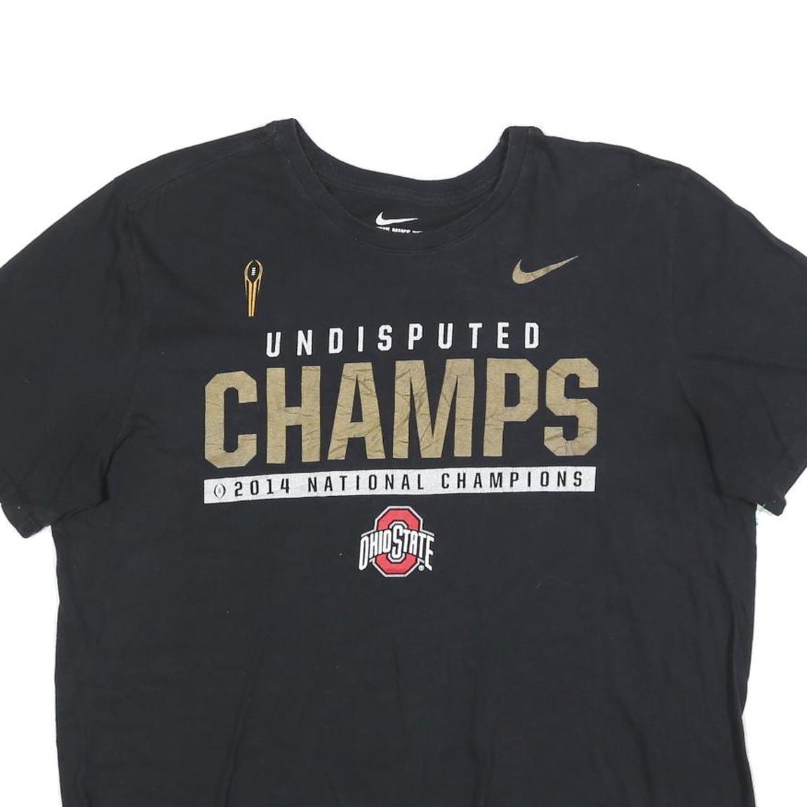 NIKE Mens Black Ohio State Undisputed Champs Graphic T-Shirt XL Crew Neck Short
