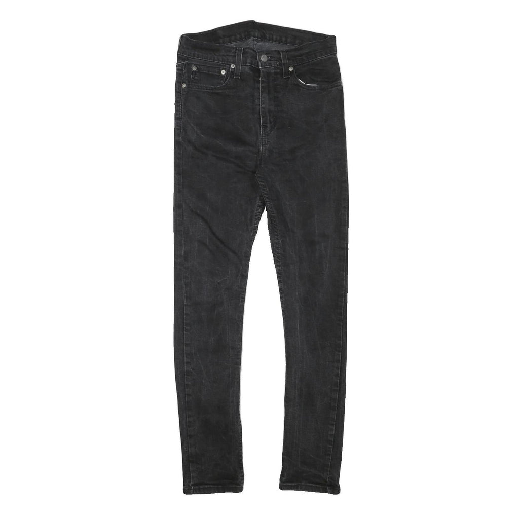 LEVI'S Mens Slim Black Denim Skinny W27 L28 Cotton Blend Zip Jeans