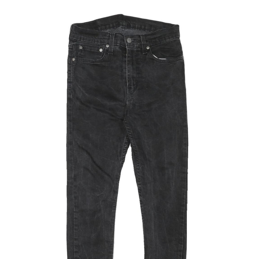 LEVI'S Mens Slim Black Denim Skinny W27 L28 Cotton Blend Zip Jeans