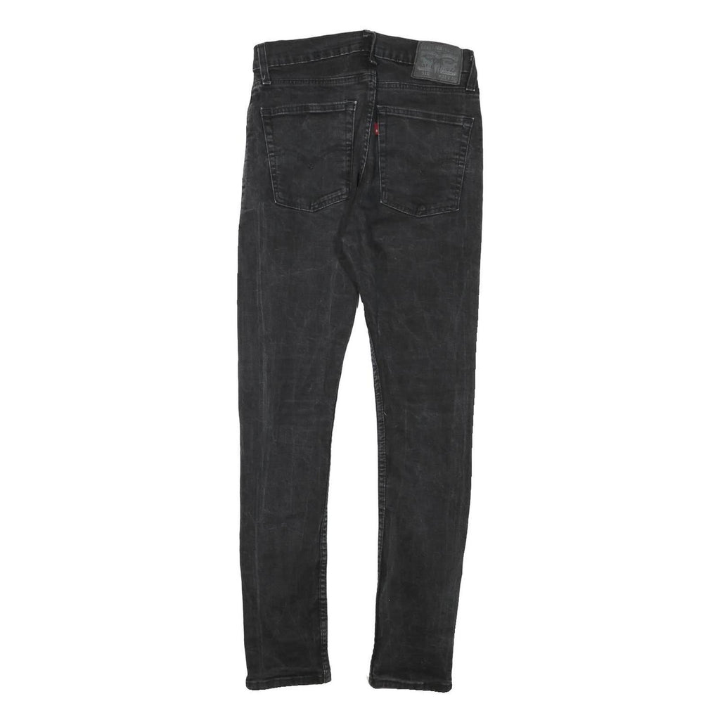 LEVI'S Mens Slim Black Denim Skinny W27 L28 Cotton Blend Zip Jeans