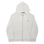 POLO RALPH LAUREN Mens Grey Full Zip Hoodie XL Cotton Blend Sweatshirt