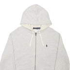 POLO RALPH LAUREN Mens Grey Full Zip Hoodie XL Cotton Blend Sweatshirt