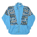 TRUIMPH SPORT Mens Blue Polyester Blend Zip Jacket L Printed Panel Sporty Casual