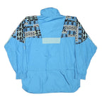 TRUIMPH SPORT Mens Blue Polyester Blend Zip Jacket L Printed Panel Sporty Casual