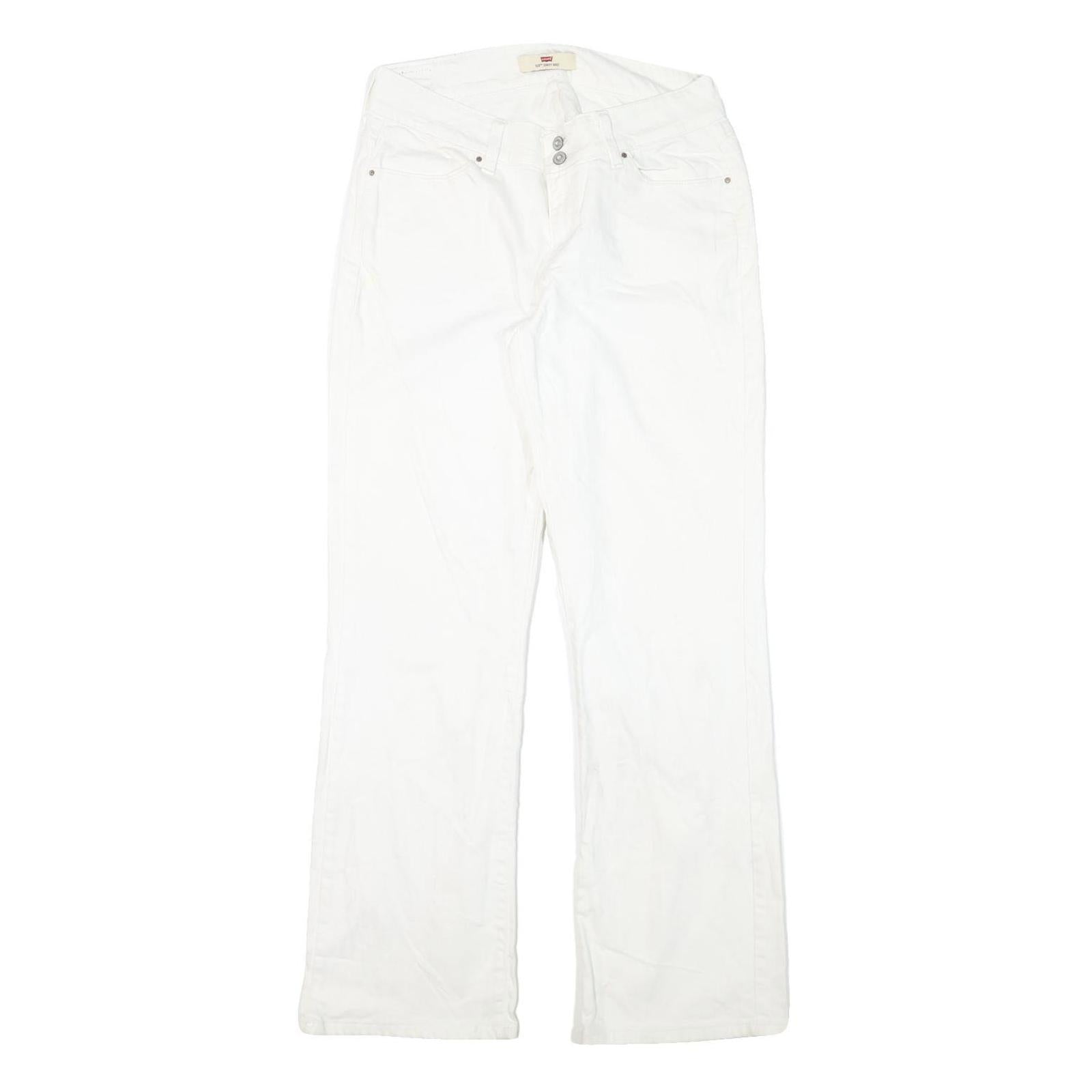 LEVI'S 529 Womens Jeans White Regular Straight Denim W30 L31 Zip Cotton Blend