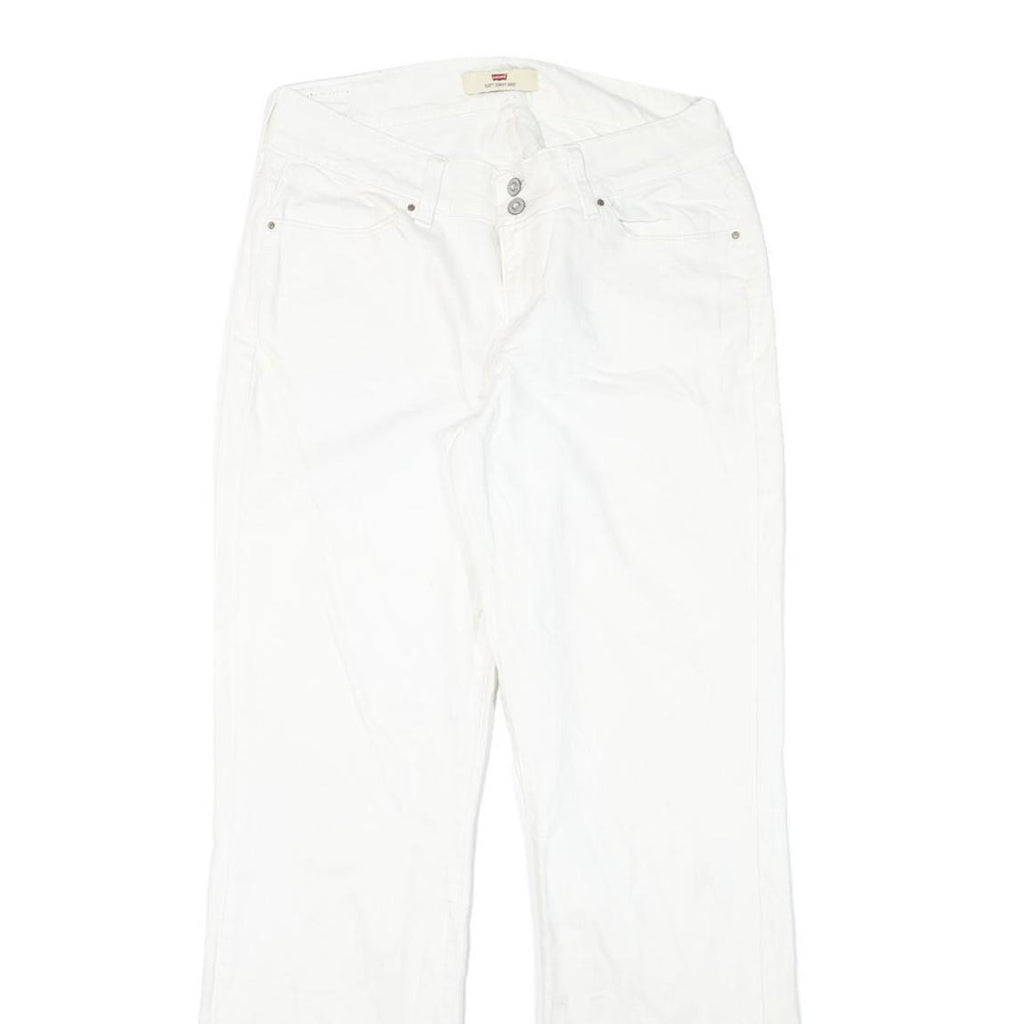 LEVI'S 529 Womens Jeans White Regular Straight Denim W30 L31 Zip Cotton Blend