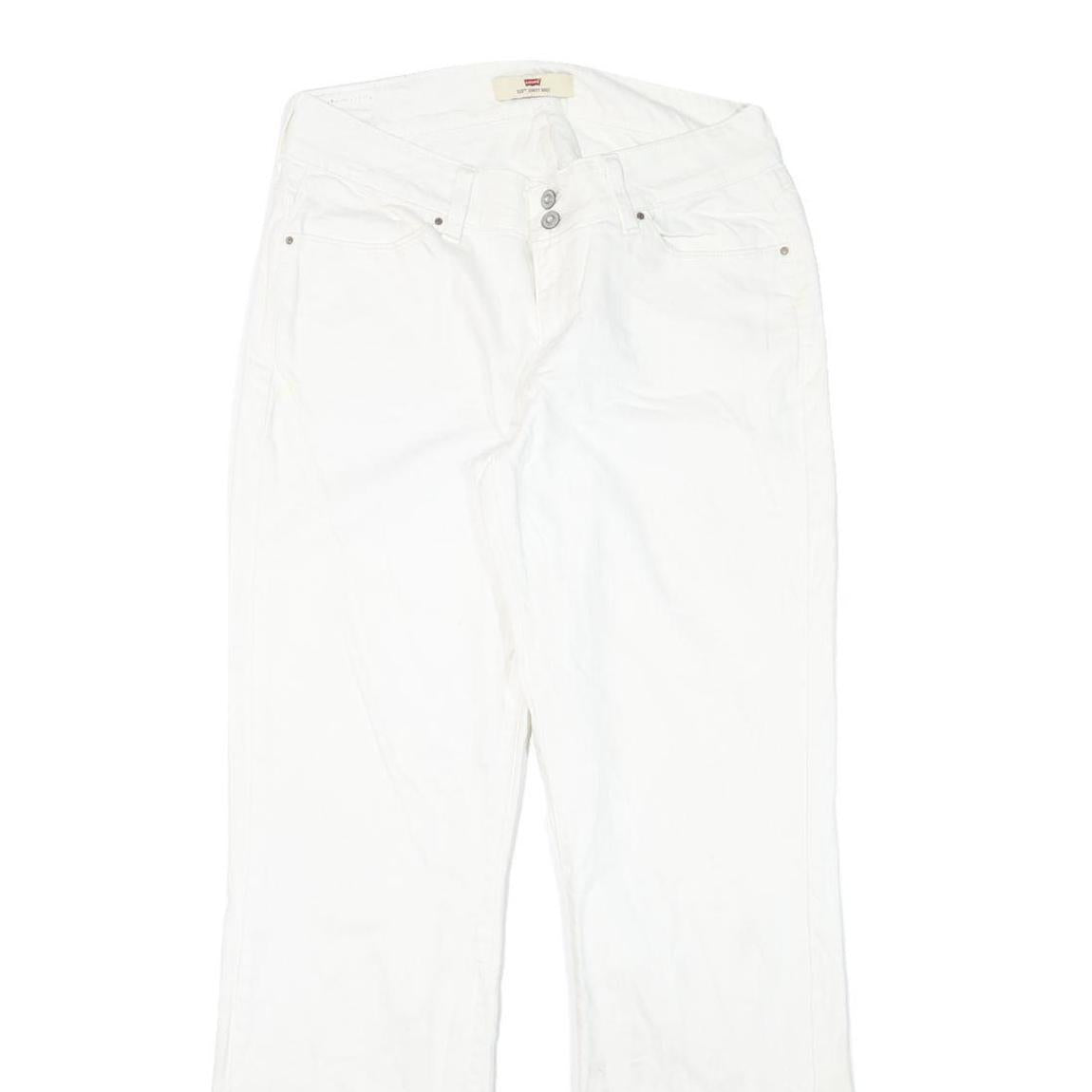 LEVI'S 529 Womens Jeans White Regular Straight Denim W30 L31 Zip Cotton Blend