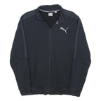 PUMA Mens Black & Grey Zip Up Sweatshirt L Cotton Blend Track Top