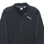 PUMA Mens Black & Grey Zip Up Sweatshirt L Cotton Blend Track Top