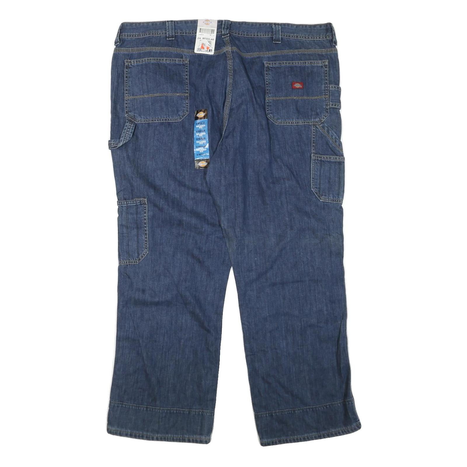 DICKIES Womens Blue Regular Straight Denim Jeans W44 L31 Workwear Zip Closure