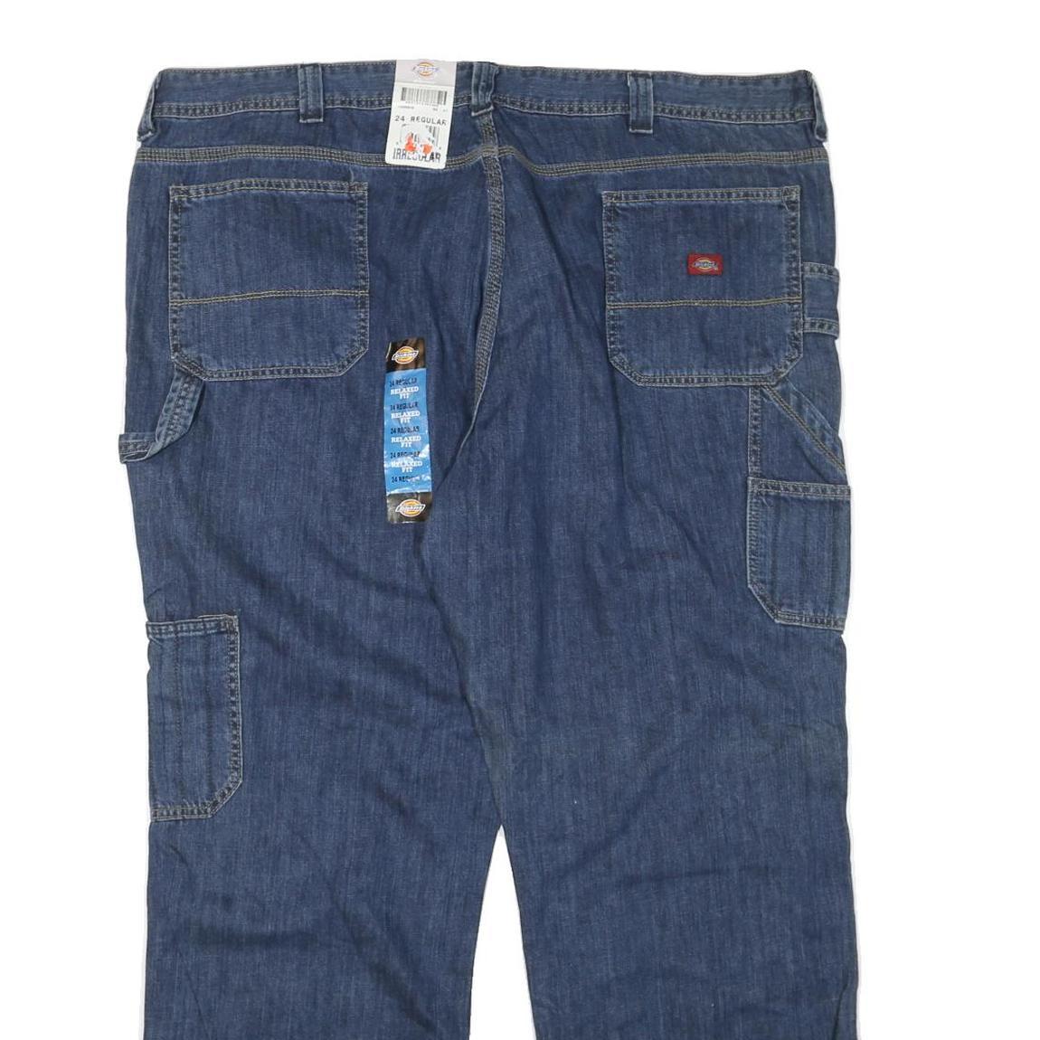 DICKIES Womens Blue Regular Straight Denim Jeans W44 L31 Workwear Zip Closure