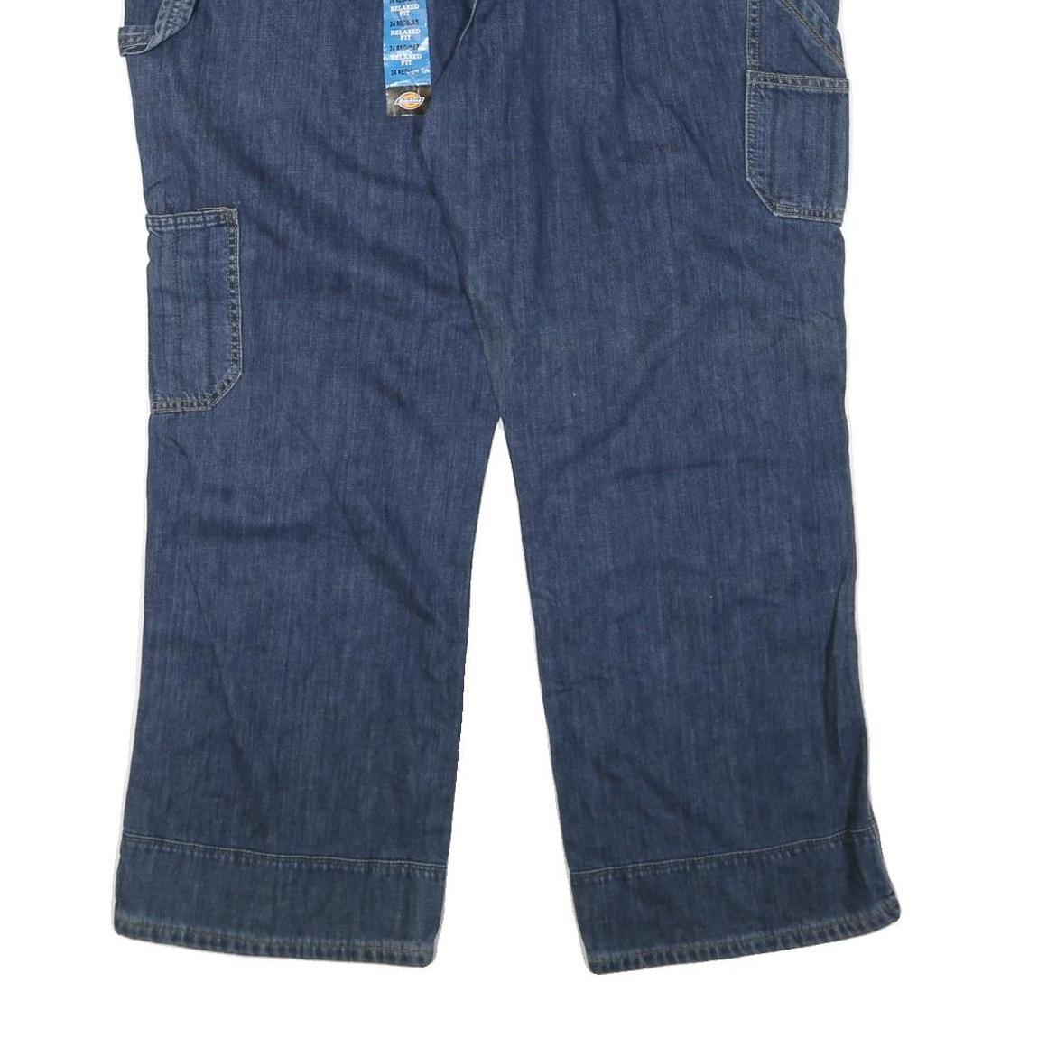 DICKIES Womens Blue Regular Straight Denim Jeans W44 L31 Workwear Zip Closure