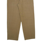 NAUTICA Mens Classic Cotton Beige Checked Straight Leg Trousers W36 L30 Casual