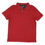 NAUTICA Mens Red Short Sleeve Slim Fit Cotton Polo Shirt XL Classic Casual