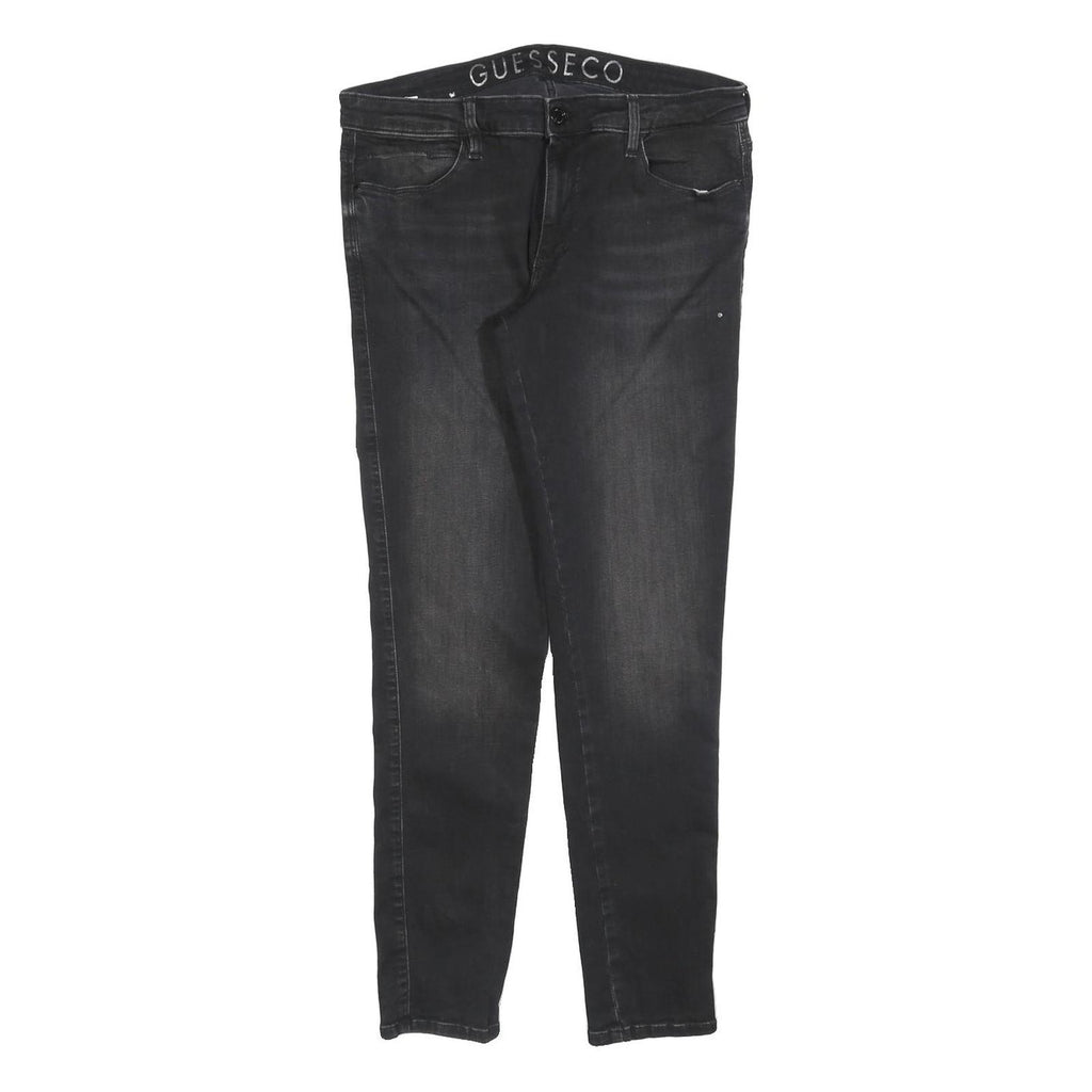 GUESS Womens Jeans Black Slim Skinny Denim Medium W33 L30 Stylish Comfortable