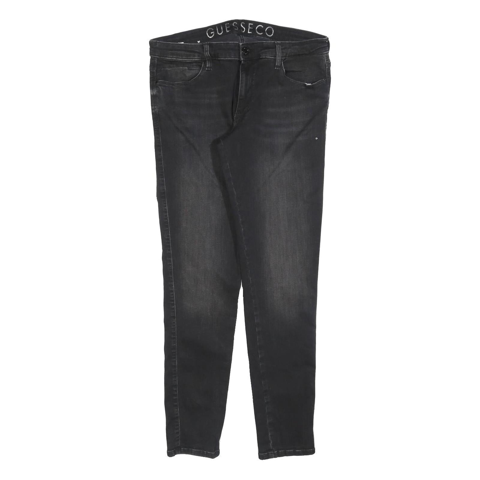 GUESS Womens Jeans Black Slim Skinny Denim Medium W33 L30 Stylish Comfortable