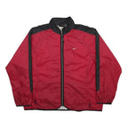 NIKE Womens Red & Black Athletic Jacket XL Nylon Plain Zip Sportswear