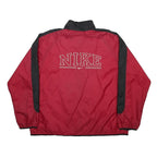 NIKE Womens Red & Black Athletic Jacket XL Nylon Plain Zip Sportswear