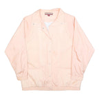 TUDOR COURT Womens Peach Pink Button Jacket L Nylon Plain Lightweight Stylish
