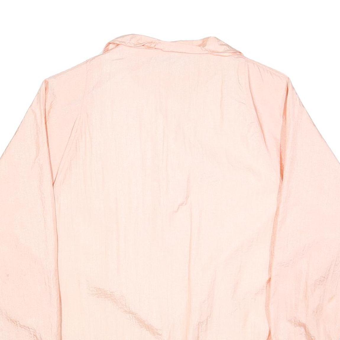 TUDOR COURT Womens Peach Pink Button Jacket L Nylon Plain Lightweight Stylish