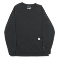 CARHARTT Womens Black Cotton Blend Crew Neck Sweatshirt M Relaxed Fit