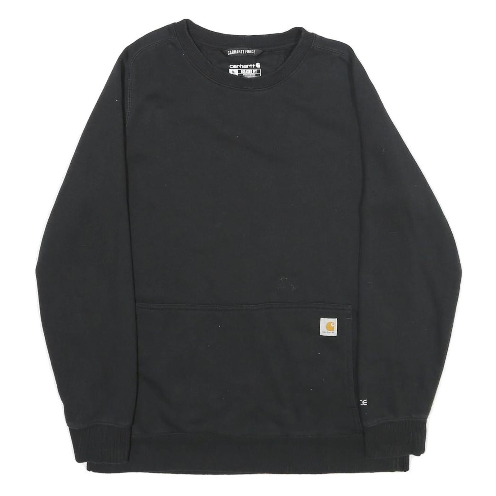 CARHARTT Womens Black Cotton Blend Crew Neck Sweatshirt M Relaxed Fit