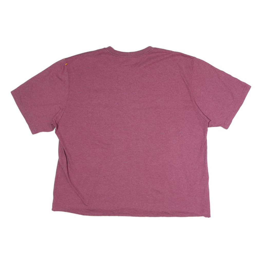 CARHARTT Womens Maroon Plain T-Shirt XL Short Sleeve Crew Neck Pocket Logo