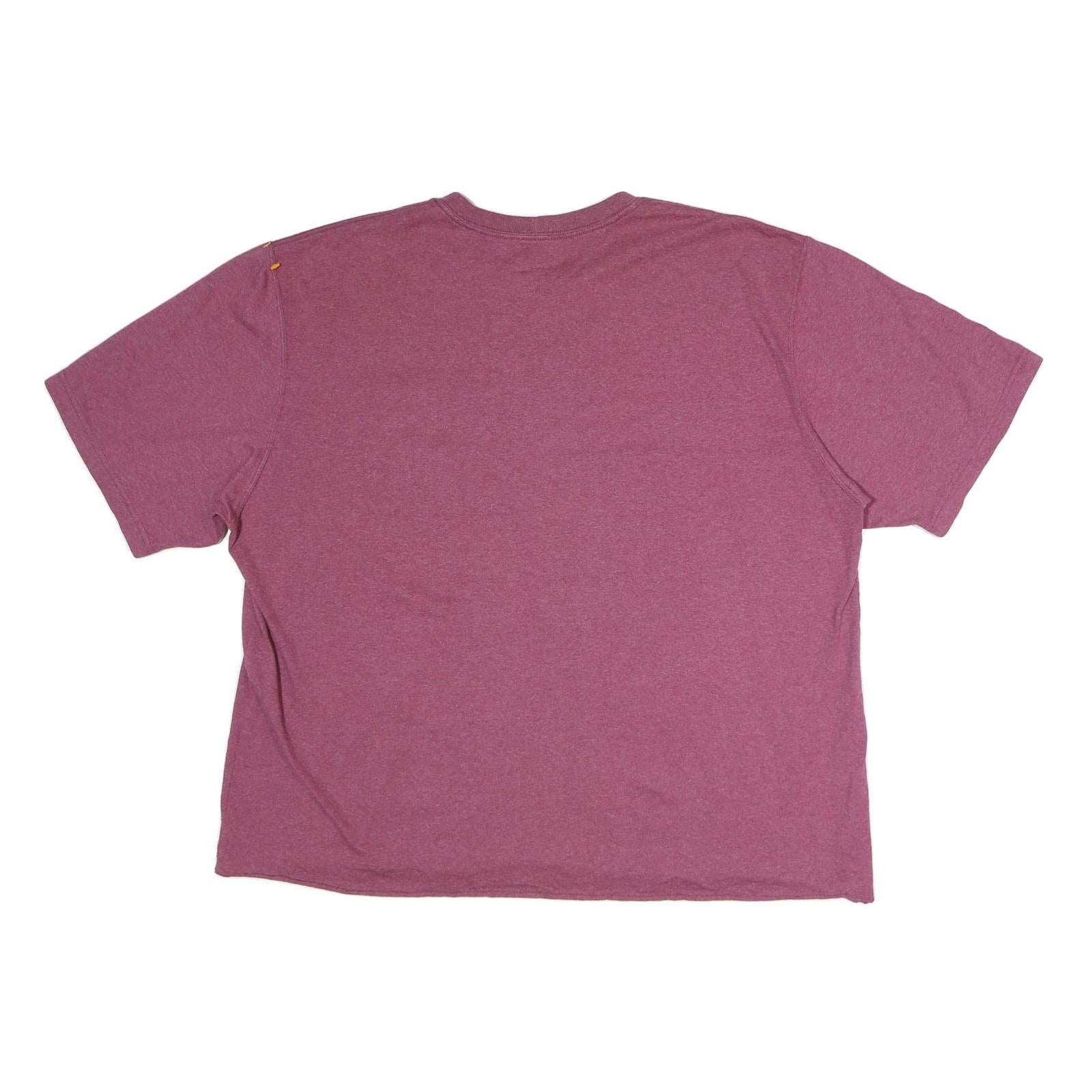 CARHARTT Womens Maroon Plain T-Shirt XL Short Sleeve Crew Neck Pocket Logo