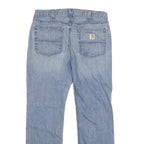 CARHARTT Mens Relaxed Fit Light Blue Denim Jeans W33 L30 Casual Cotton Blend Zip