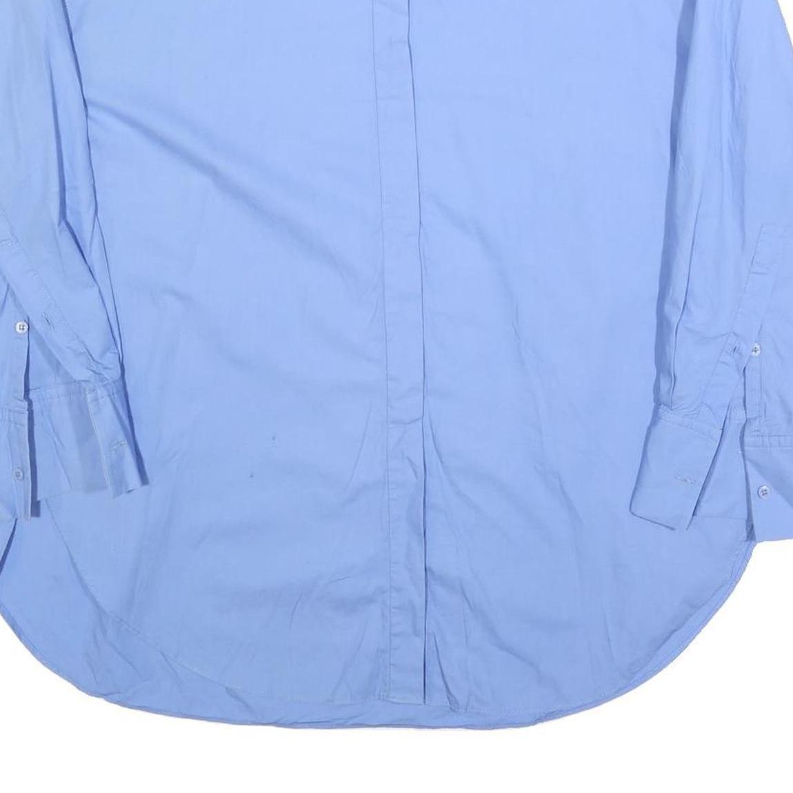 ZARA Womens Blue Basic Shirt Long Sleeve Collared Plain S Cotton Blend