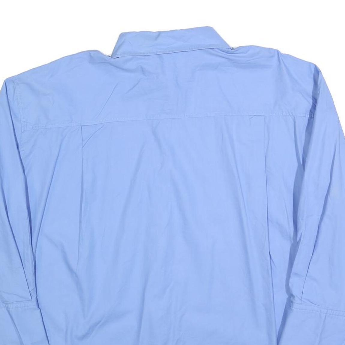 ZARA Womens Blue Basic Shirt Long Sleeve Collared Plain S Cotton Blend